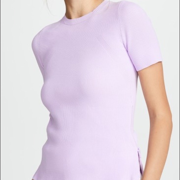 Helmut Lang Lavender angel side zip rubbed tee - Picture 6 of 6